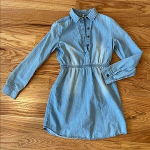 SO Light Blue Denim Kids Collared Dress size 10